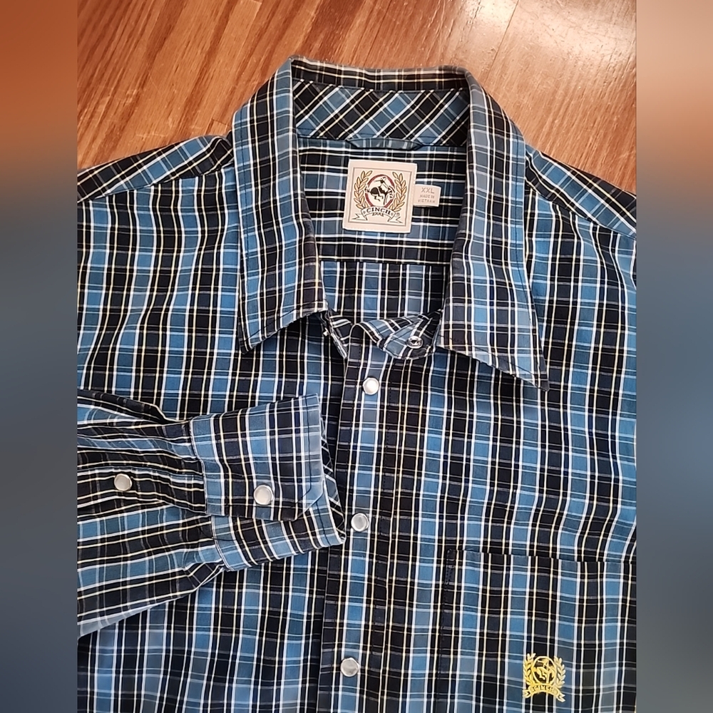 NWOT cinch‎ pearl snap long sleeve dress shirt xxl cowboy western